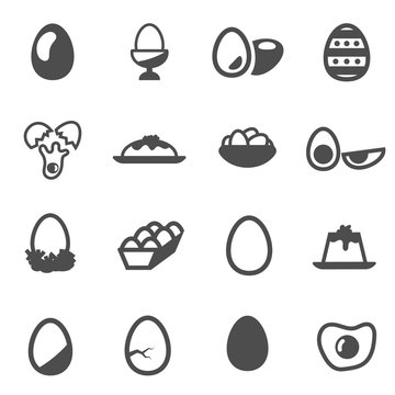 egg icon set vector