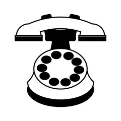 retro telephone isolated icon vector illustration design