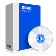 Blue software box - obrazy, fototapety, plakaty