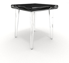 Dark glass tabouret over white