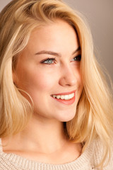 Naklejka premium Beauty portrait of a cute blonde woman