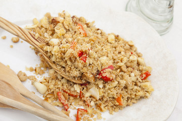 Veggie breadcrumbs, traditional Spanish Migas, Tapas