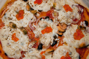 pizza with seafood