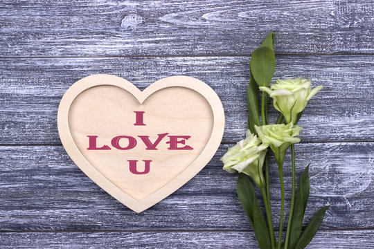 Valentine card with text I love U