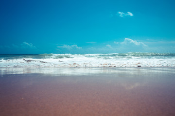 Beautiful mediterranean water lapping on the shore