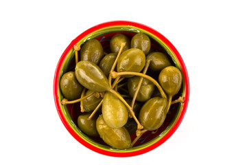 Bowl of canned capers