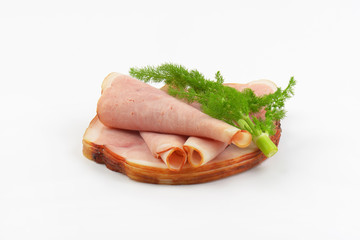 stack of ham slices
