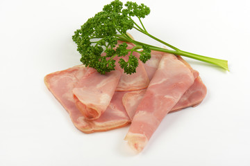 slices of pork ham