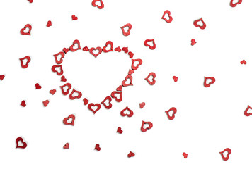 Valentine's greeting card with red hearts