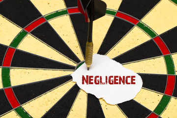 Negligence. Darts with dart which was pinned a sheet of paper fo