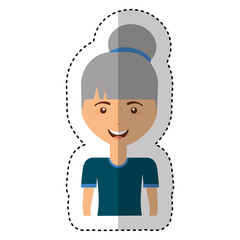 cute old woman character vector illustration design