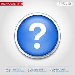 Colored icon or button of question symbol with background