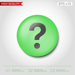 Colored icon or button of question symbol with background