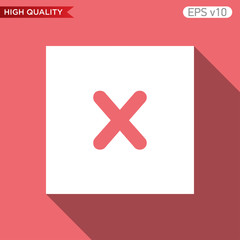 Obraz premium Colored icon or button of cross or delete symbol with background