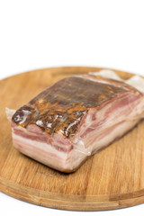 Bacon packed in vacuum plastic