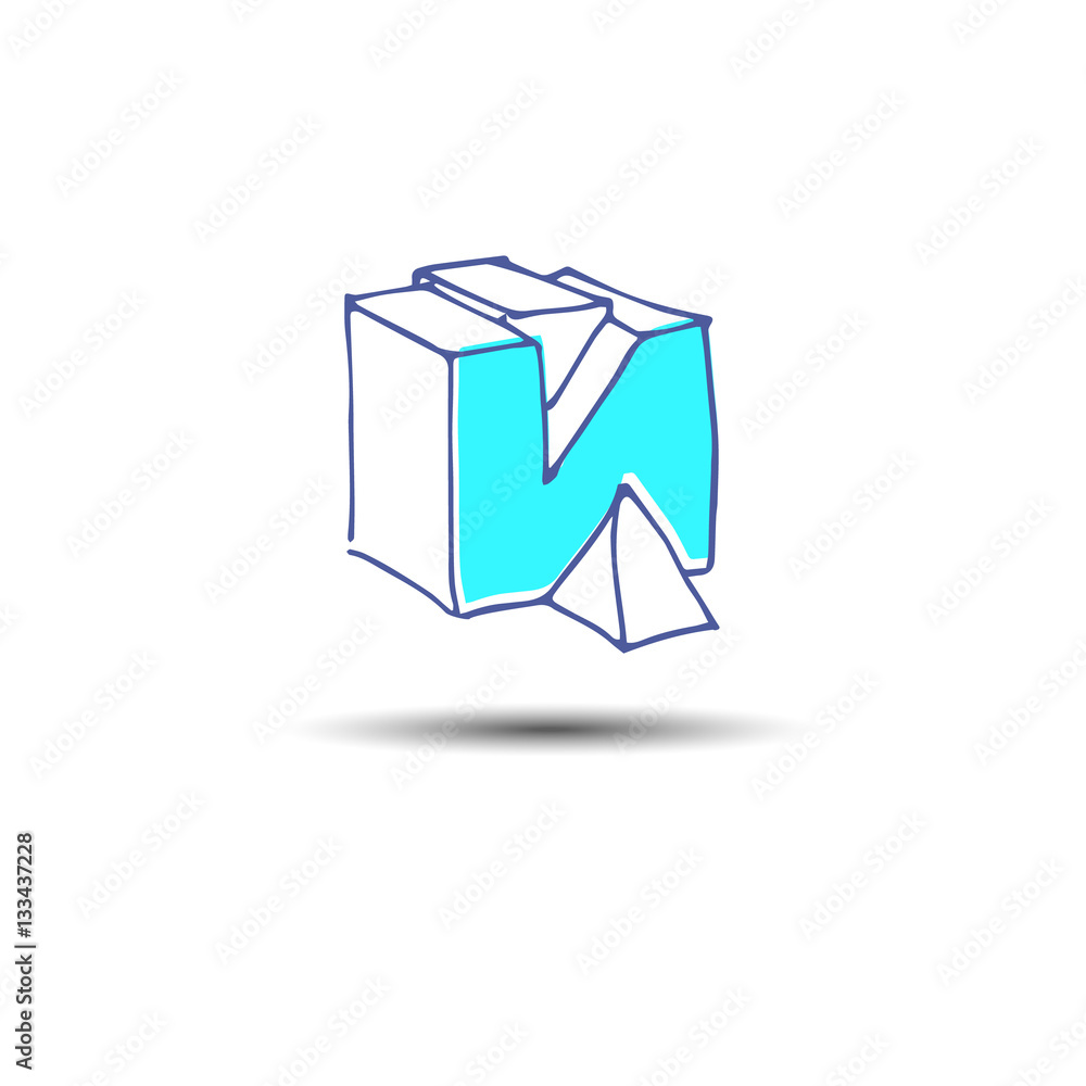 Poster letter font alphabet vector text design triangle
