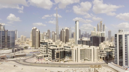 DUBAI - DECEMBER 12, 2016: Aerial view of Downtown Dubai. Dubai