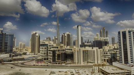 Fototapeta premium DUBAI - DECEMBER 12, 2016: Aerial view of Downtown Dubai. Dubai