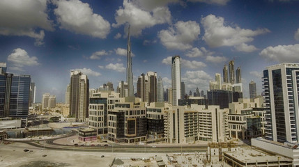 Fototapeta na wymiar DUBAI - DECEMBER 12, 2016: Aerial view of Downtown Dubai. Dubai
