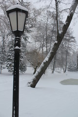 ancient lantern in a park