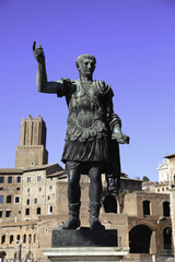 Statue en bronze de l'empereur César Auguste, Rome, Latium, Italie