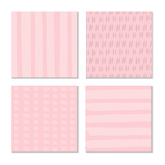 Set of 4 Ink hand drawn pattern