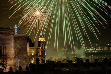 Fireworks at night