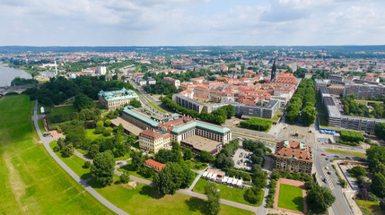 Fototapeta na wymiar Dresden Neustadt aerial view