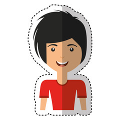 young woman casual style vector illustration design