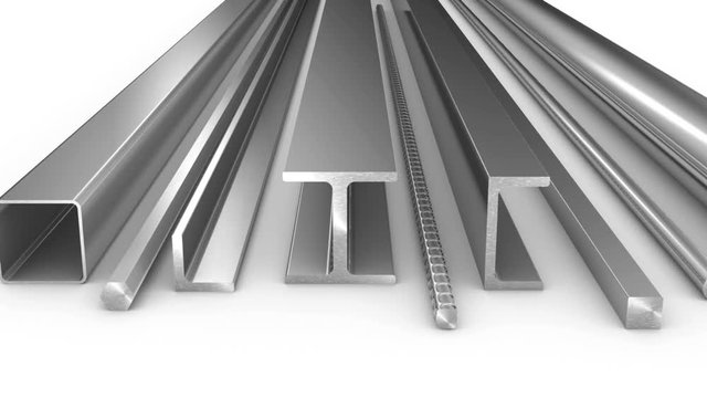steel products for construction on a white background. 3D render.