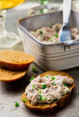 French Sardine Pate.selective focus