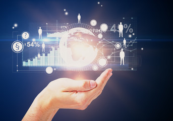 Hand holding digital interface