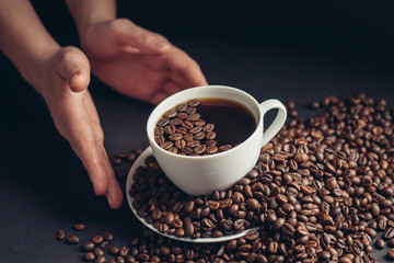 light cup, coffee, drink, grains