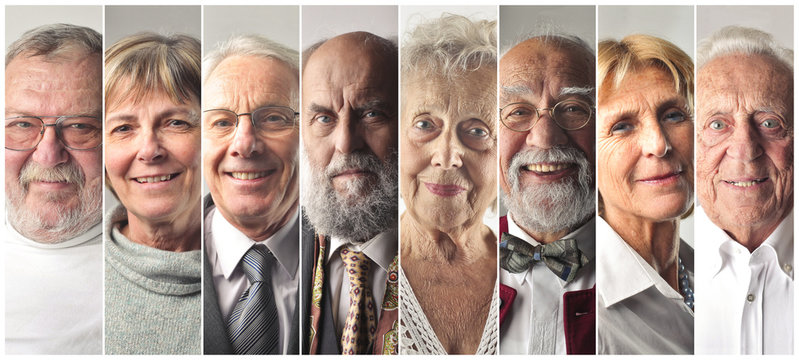 Montage of elderly people 