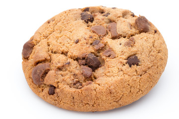 Chocolate chip cookies isolated on white background.