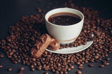 coffee, grains, chocolate bar