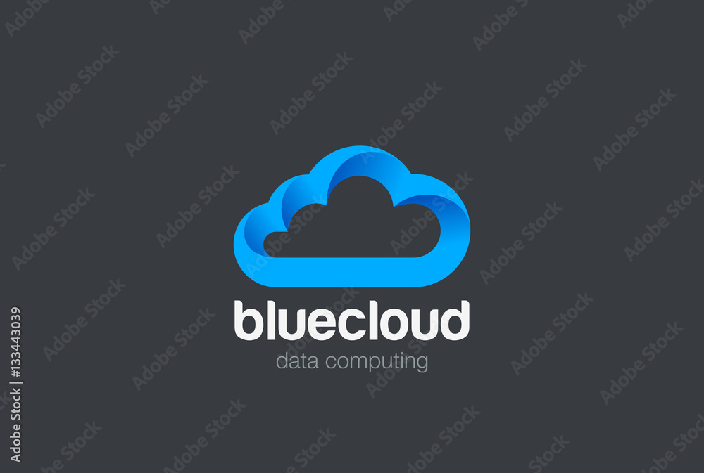 Poster cloud computing logo design vector. data storage technology icon