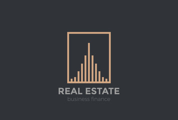 Real Estate Logo Luxury design vector Linear Construction icon