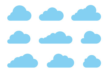 Cloud shapes design vector set. Data technology icons pack - 133443042