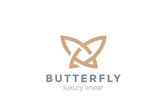 Butterfly Logo vector Linear. Beauty Fashion Jewelry Luxury icon