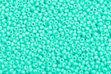 Aqua seed beads.