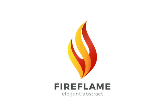 Fire Flame Logo design vector. Abstract Elegant element icon