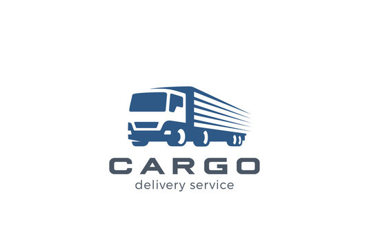 Truck Delivery Cargo Logo. Auto car vehicle Negative space icon