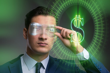 Future of currency trading with businessman