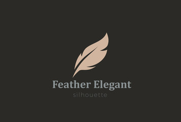 Quill Feather Logo design vector template