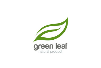 Green Leaf eco organic Logo design vector