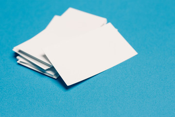business card on a blue background