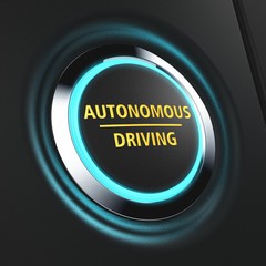 Button Autonomous Driving - Schrift gelb