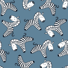 Seamless pattern with zebras