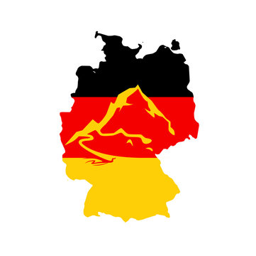 Flag of Germany with Caption - German Alps